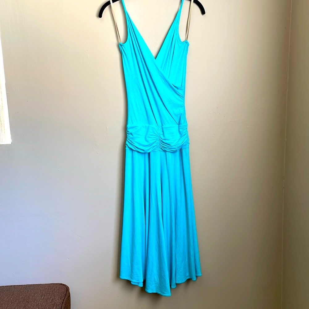 BCBG Max Azria vintage strappy flowy turquoise dress size small